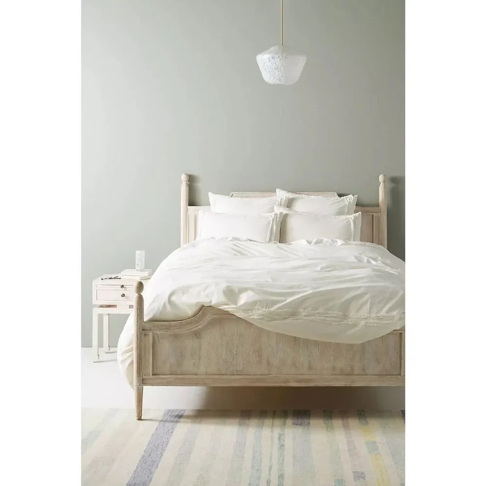 New Anthropologie Joey Washed Percale Duvet Cover Queen